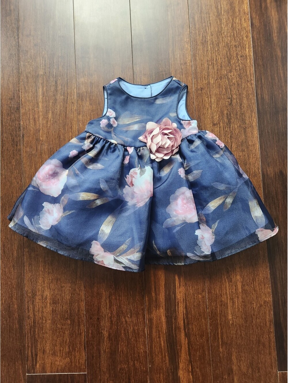 Laura Ashley 3/6 month blue and pink floral formal dress wedding guest summer
